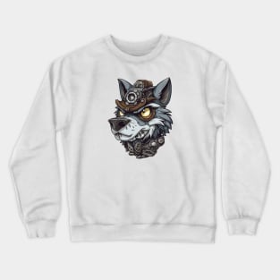 Derpy steampunk wolf Crewneck Sweatshirt